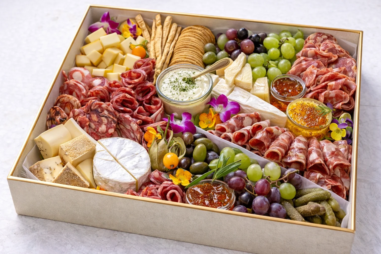 Delikatessbox med ost och chark från La Table
